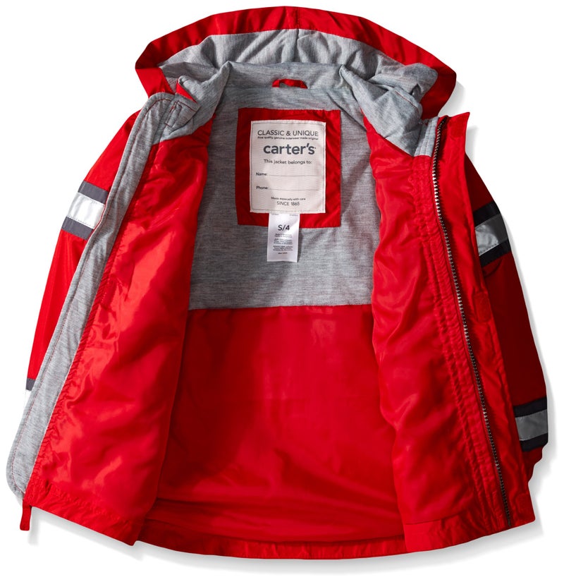 Carter's Boys' Little Raincoat Fireman Slicker, Red, 7 - Image 2